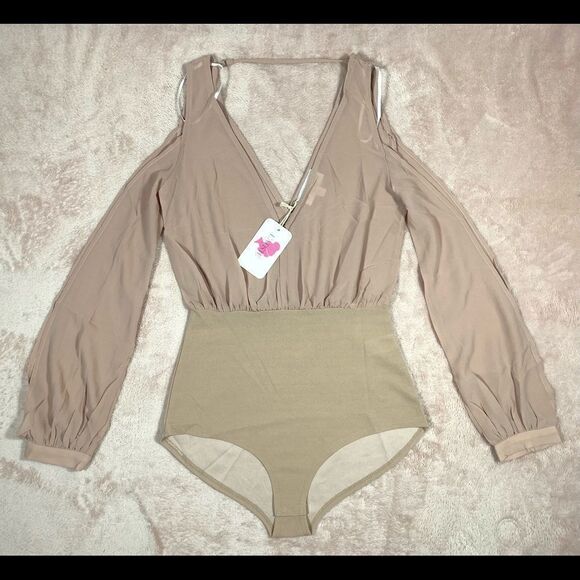 L’ATISTE by Amy Nude Sheer Keyhole Body Suit NWT - Picture 1 of 10